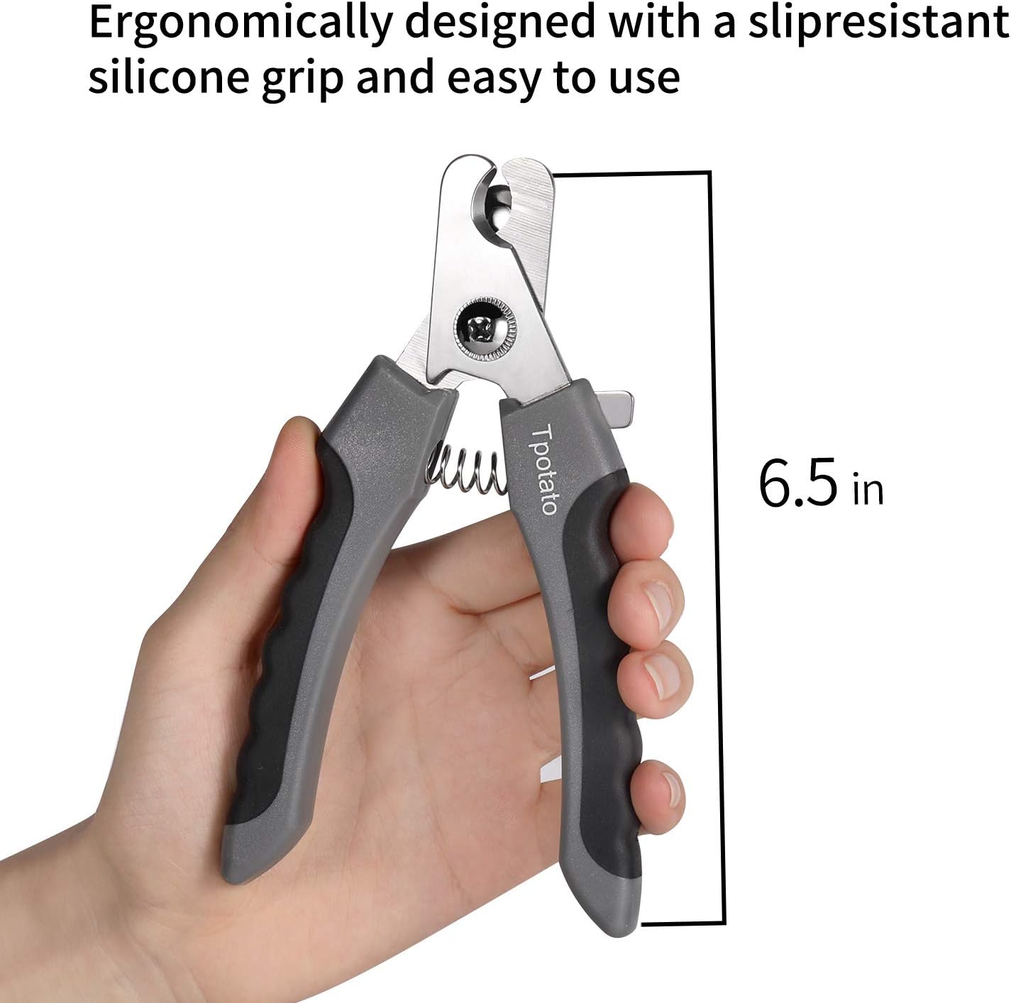 Professional Dog Nail Clippers with Quick Sensor & Safety Guard for Large Breeds - Includes Cat Nail Clipper & Nail File