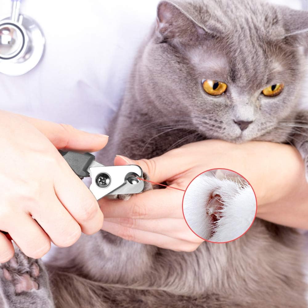 Professional Dog Nail Clippers with Quick Sensor & Safety Guard for Large Breeds - Includes Cat Nail Clipper & Nail File