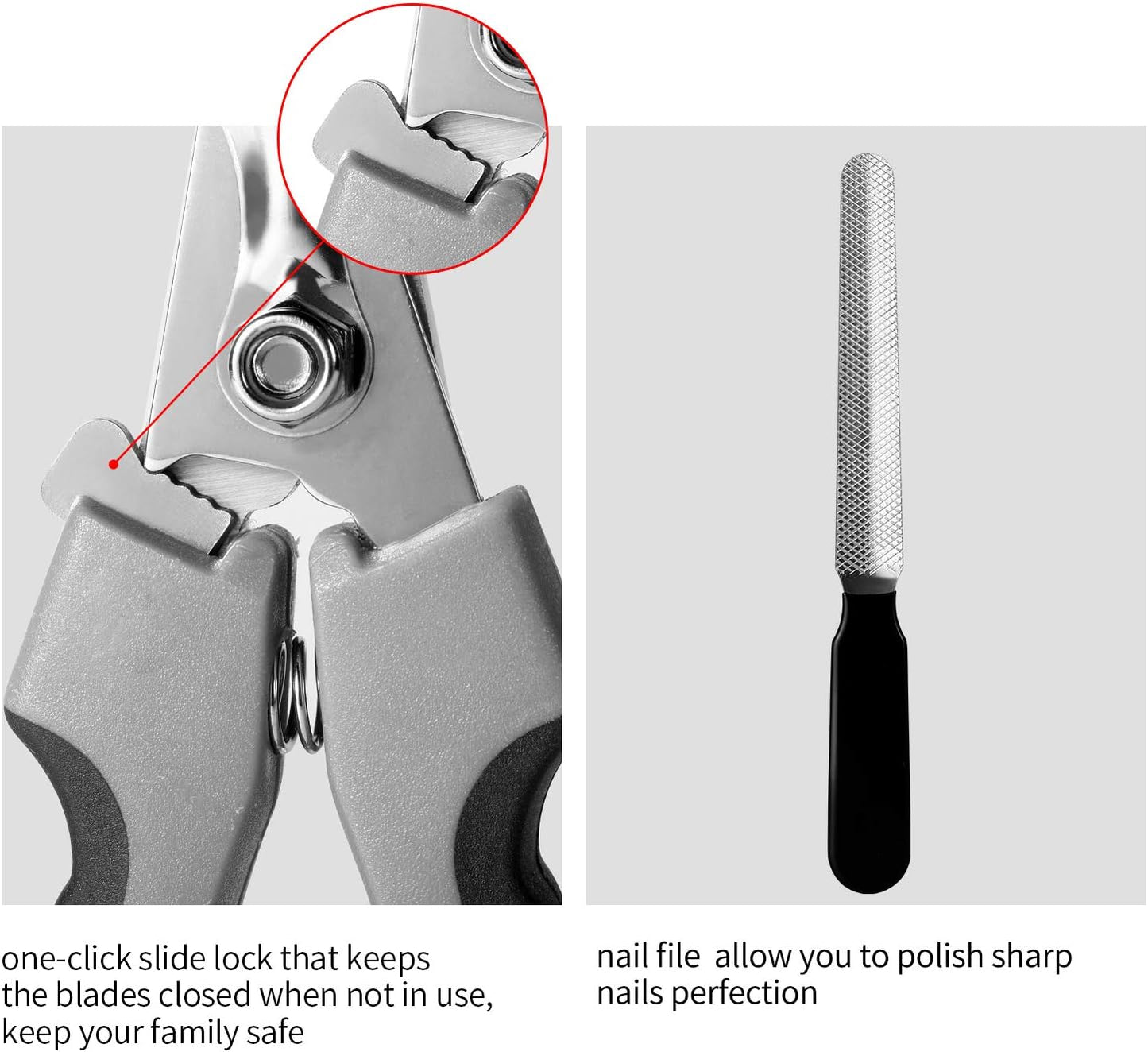 Professional Dog Nail Clippers with Quick Sensor & Safety Guard for Large Breeds - Includes Cat Nail Clipper & Nail File