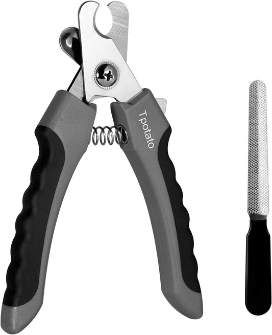 Professional Dog Nail Clippers with Quick Sensor & Safety Guard for Large Breeds - Includes Cat Nail Clipper & Nail File